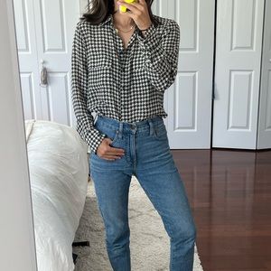 Aritzia Houndstooth Blouse
